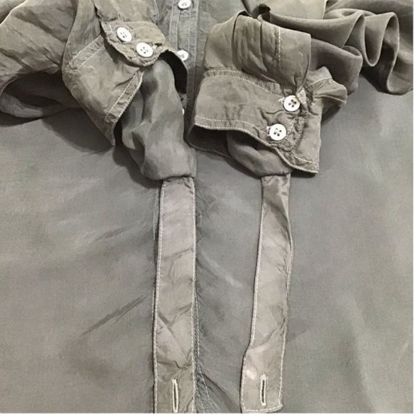 JOHNNY WAS PETE & GRETA Cupra L/S Button Down Blouse in Charcoal Size XS - Picture 8 of 10